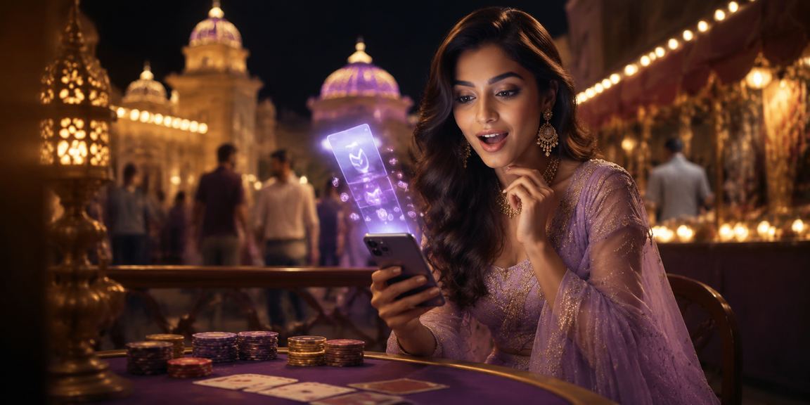 Young Indian player enjoying online poker game